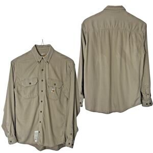 Carhartt FR CAT 2 Flame Resistant Work Shirt Khaki Men M